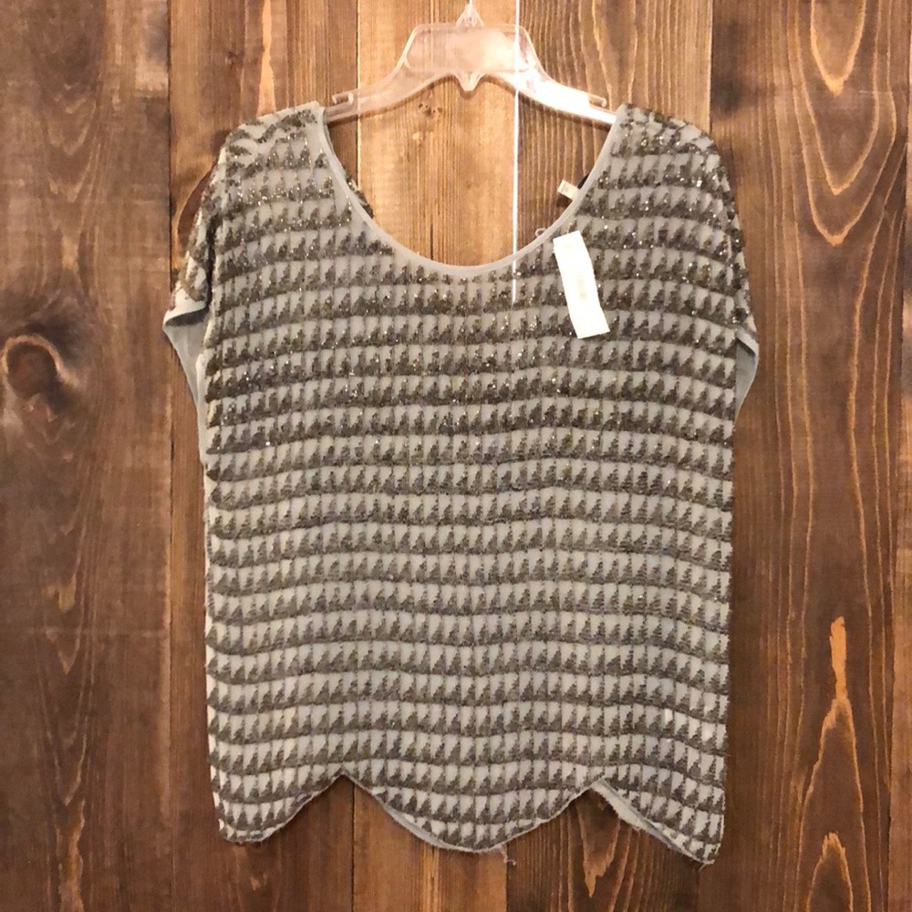Joie, heavy beaded top